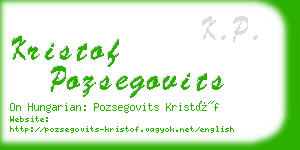 kristof pozsegovits business card